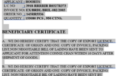 Beneficiary Certificate Sample