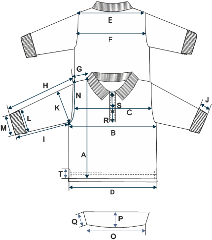 Shirt Size Chart for Developed Sample | Auto Garment