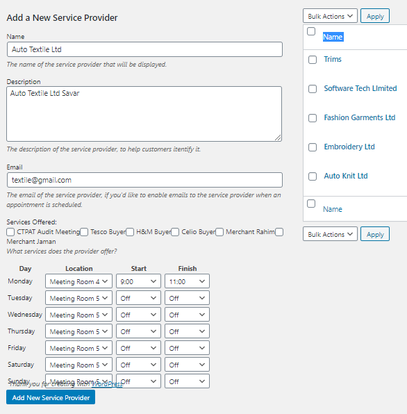How to Add a Service Provider